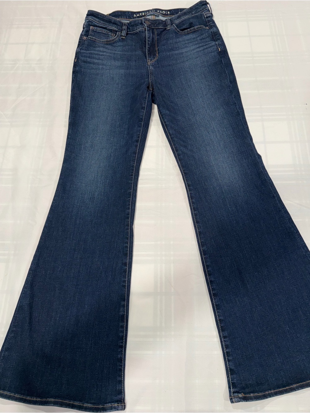 American Eagle Outfitters Indigo Flared Wide-Leg Jeans